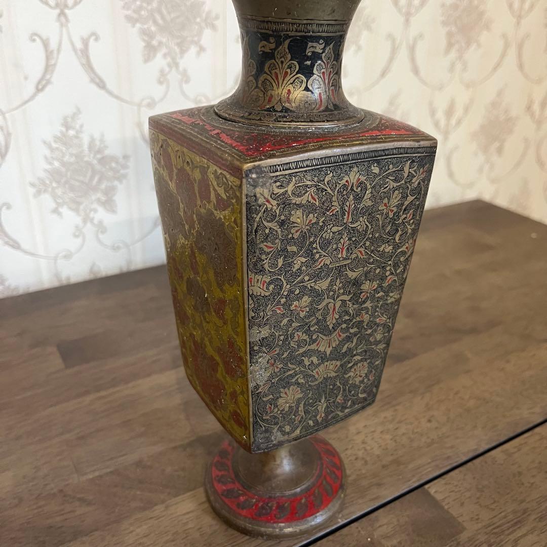 【アンティーク】真鍮製？ 花瓶 花器 花入 オブジェ 古道具 古美術 骨董品