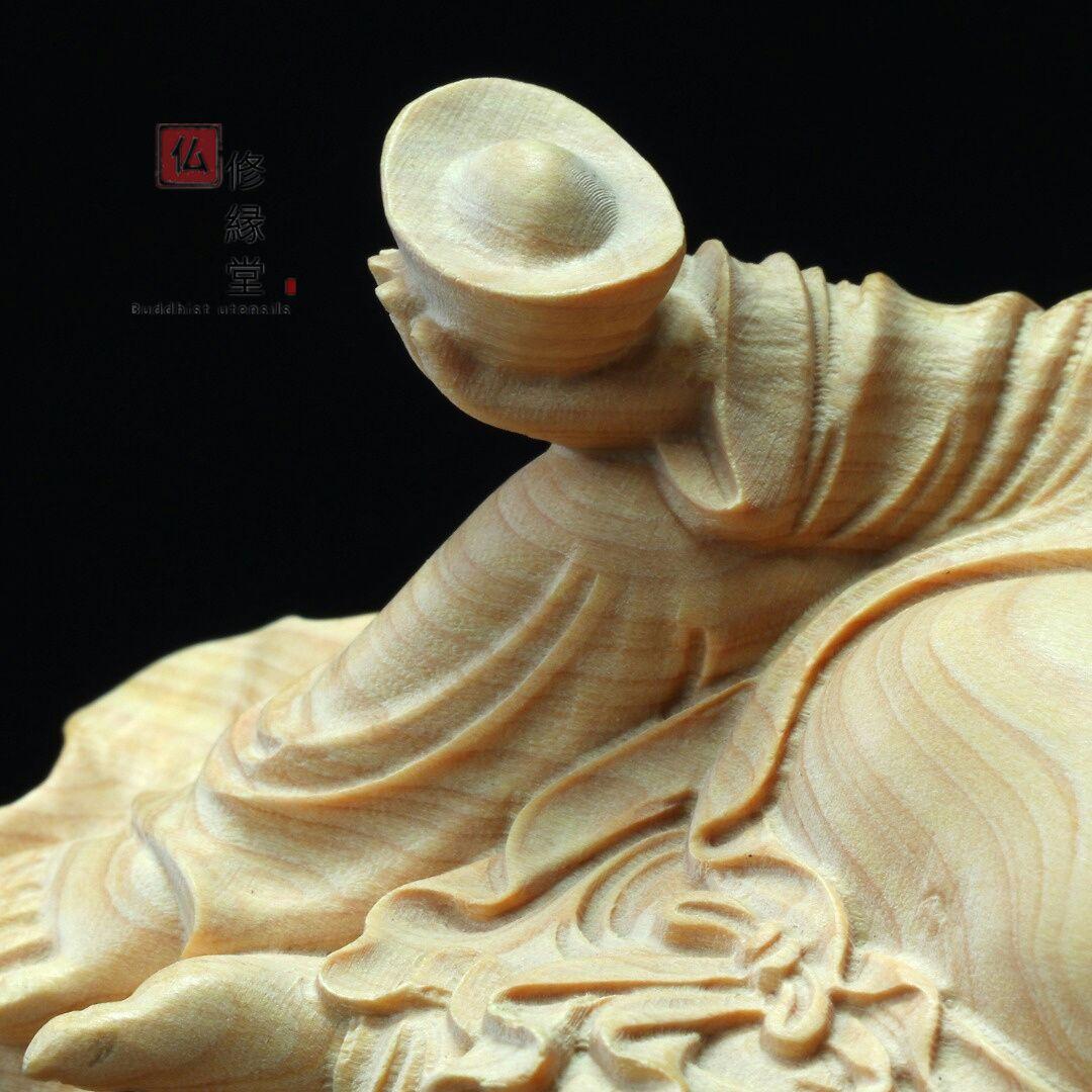 【修縁堂】極上彫 七福神 弥勒仏 布袋様 木彫り 仏像 仏教工芸品 柘植材