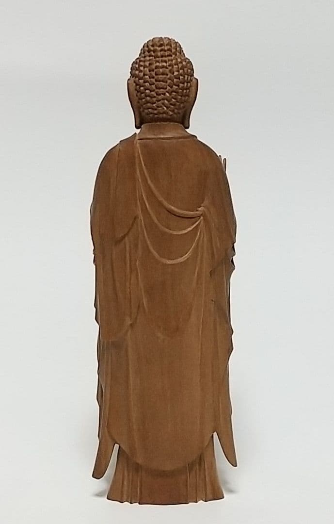 阿弥陀如来立像 5寸 像のみ #662 ◆白檀 木彫 仏像