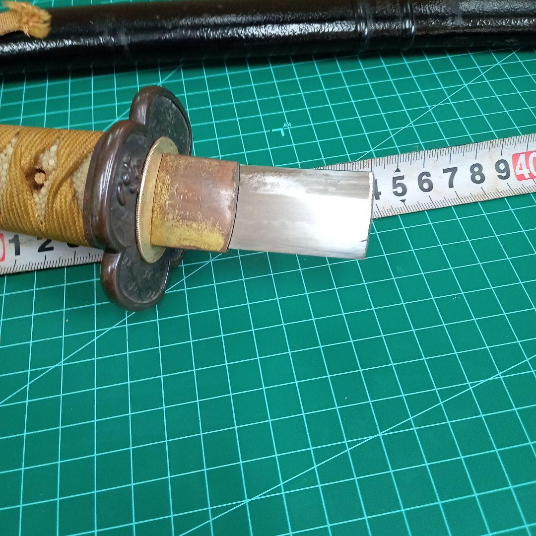 脇差拵え／残欠刃引合法カット品　玉鋼日本刀