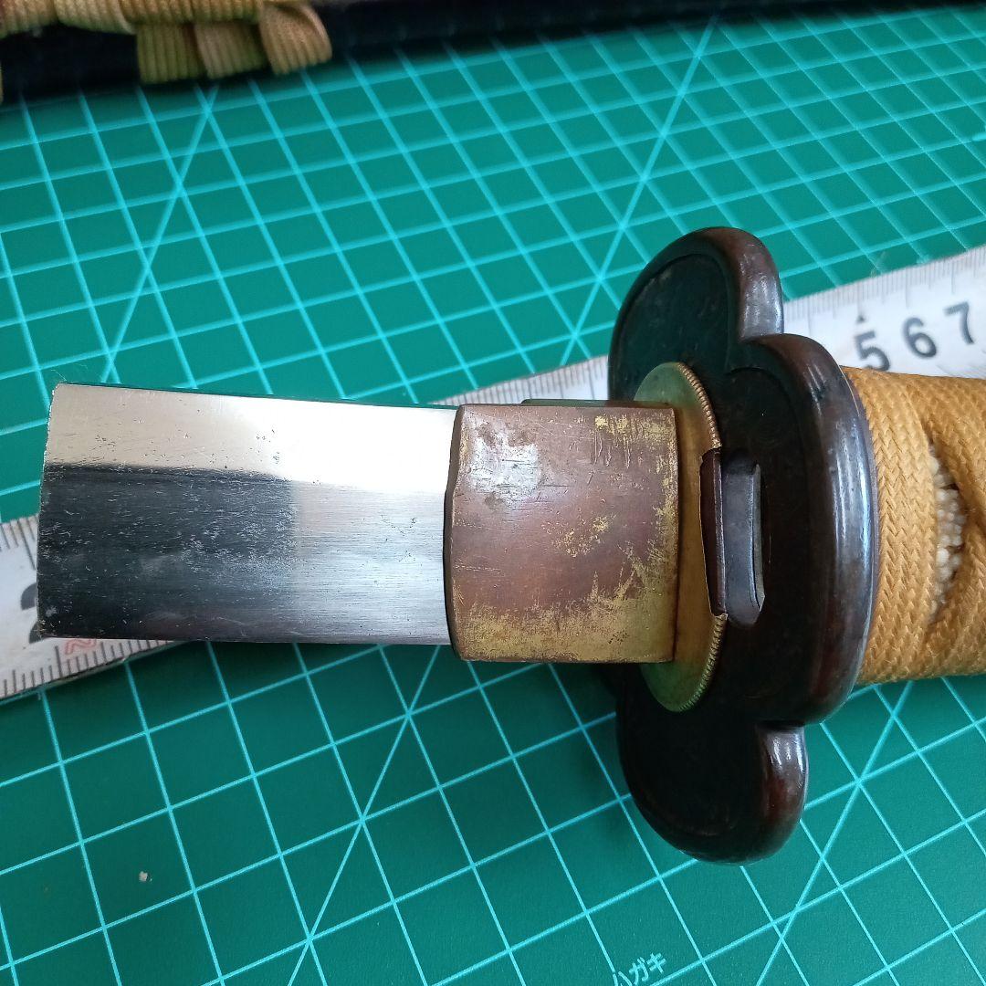 脇差拵え／残欠刃引合法カット品　玉鋼日本刀