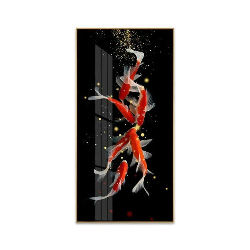 値下げ！【新品】福引きの鯉 リビングルーム装飾画 玄関装飾画