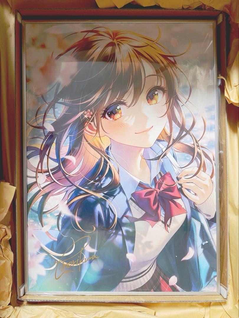 【新品未使用】森倉円 複製原画 Prismカバーイラスト 直筆サイン入り 額付き