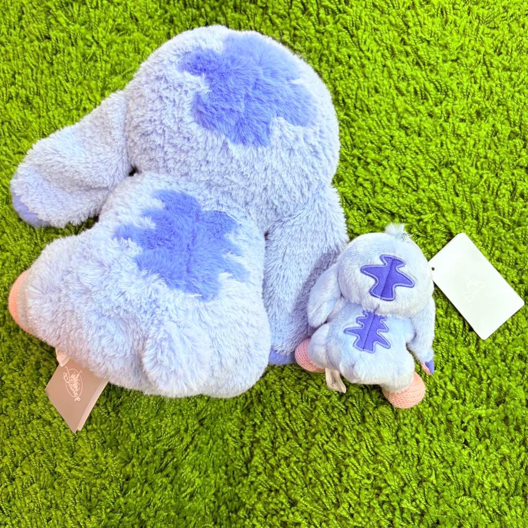スティッチ　ぬいぐるみ &キーチェーン ピンク×ブルー Winter Shiny