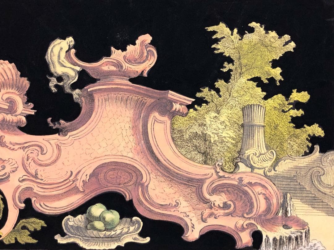 ガブリエル・ユキエのエッチング　ジャック・ド・ラジュ原画　18世紀ロココ芸術