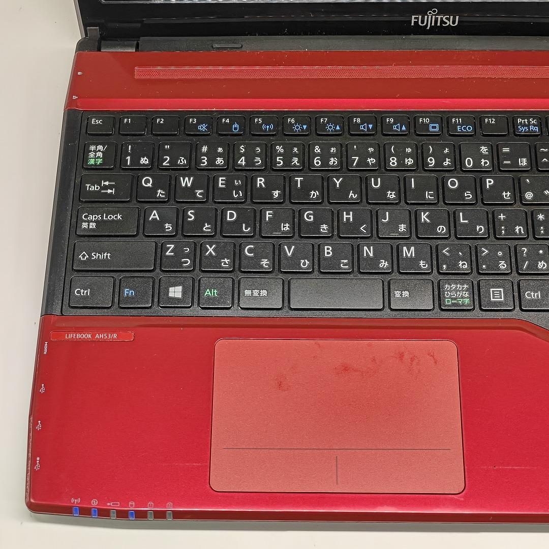【富士通】AH53 高速i7 SSD256GB 8GB レッド ノートPC