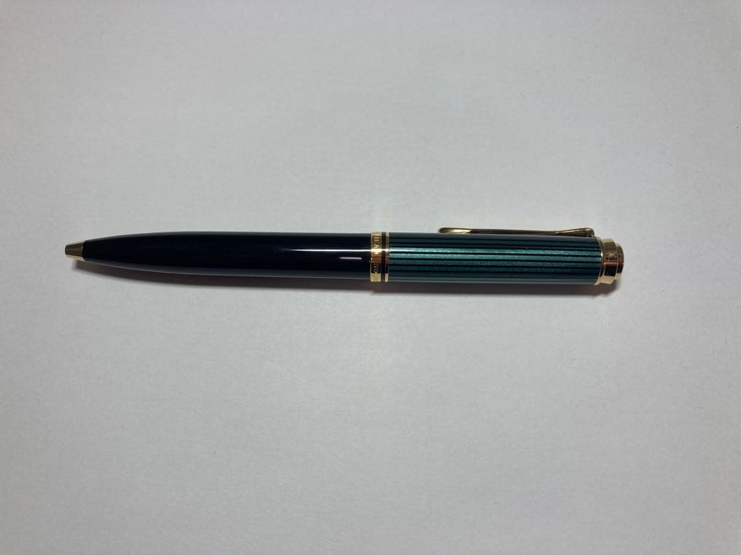 【新品未使用】ペリカン ボールペン 油性 緑縞 K600