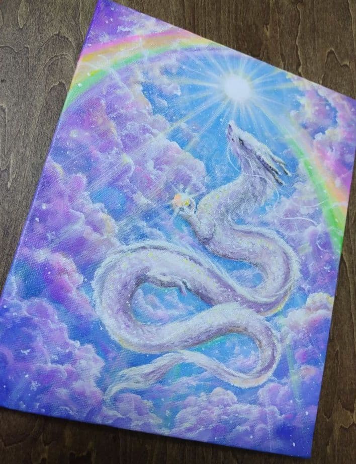 n*y様 【昇り龍】アクリル画 F3 風景画 開運絵画