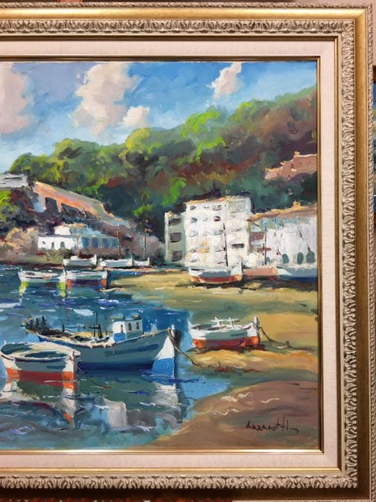 油絵手描きスペインの画家ラザーロッテ　作品油絵カンバスに制作