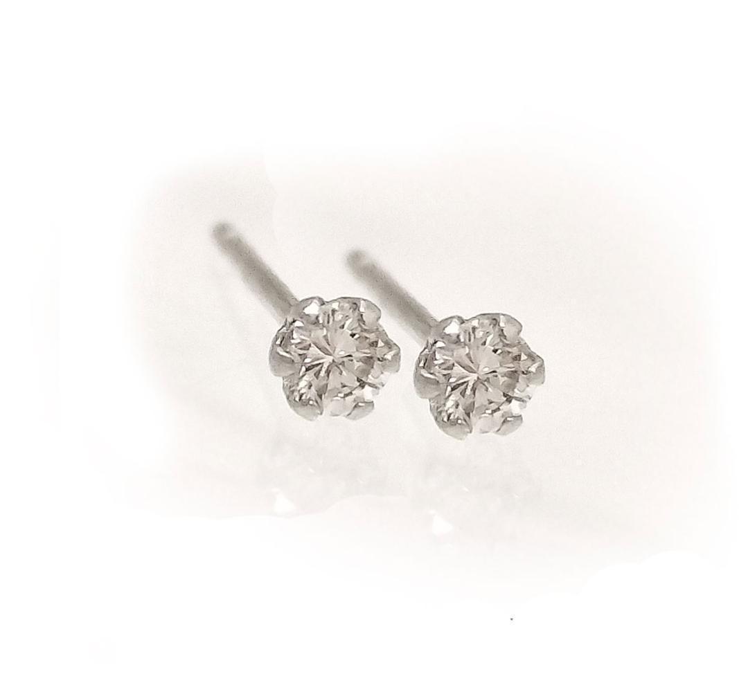 PT900 ダイヤモンド ピアス トータル0.1ct スタッド ユニセックス
