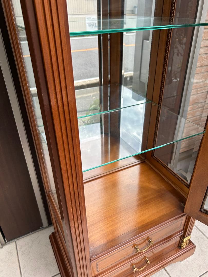 アンティーク　ヴィンテージ　ガラスキャビネット　ディスプレイ　食器棚