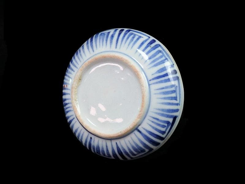 古伊万里　金襴手　窓絵　柴垣に菊の図　油壷　D184-fblw