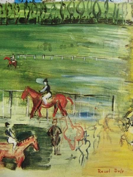 デュフィ・ドーヴィルの競馬場、希少画集画、新品額付、状態良好