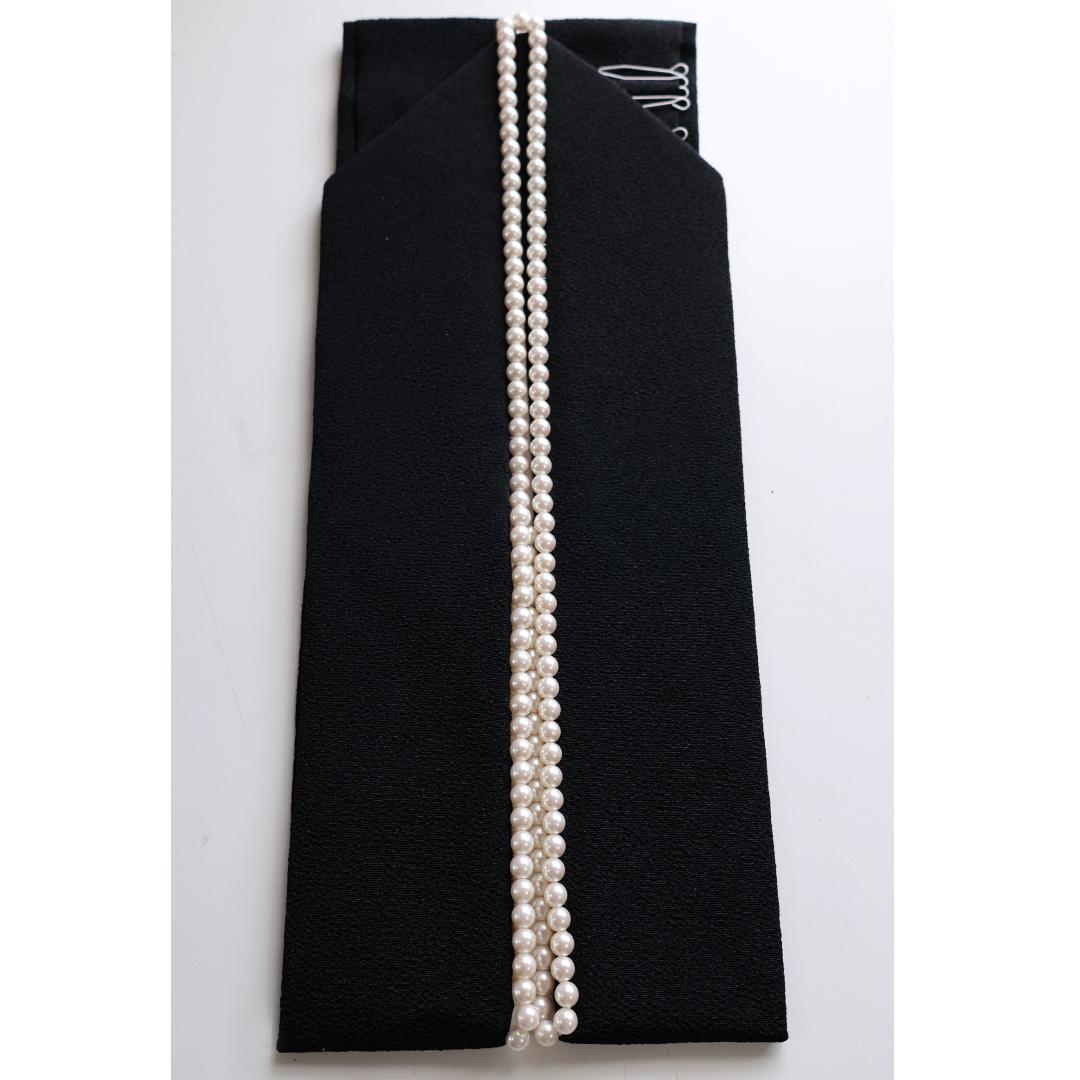 良好■振袖7点セット帯新品帯締め帯揚げフルセットトールサイズ白系黒成人式IB35