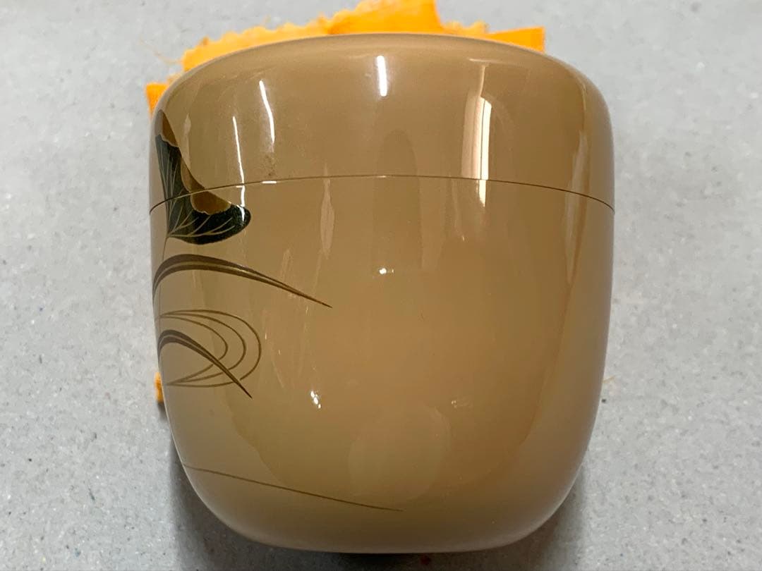 中村宗悦 芦鷺蒔絵 中棗 棗 茶道具 茶器