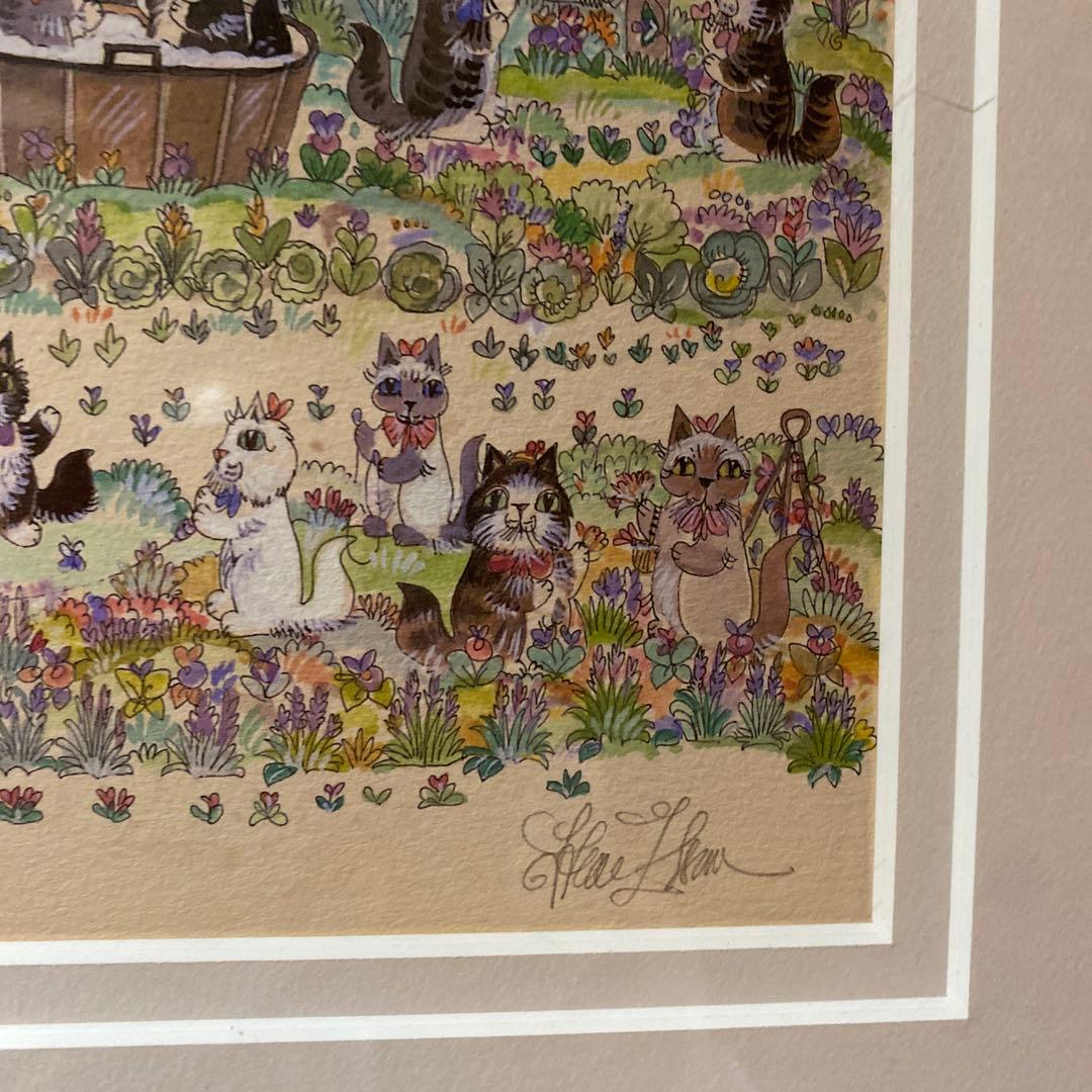ダイアンエルソン リトグラフ 版画 93/250 猫のアート 限定品