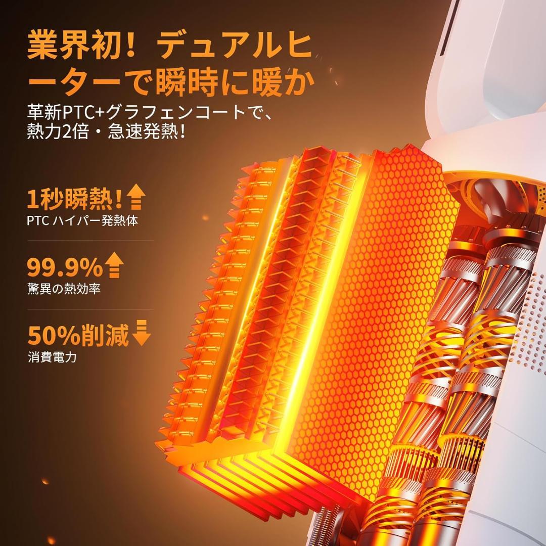 【新品未使用】 セラミックヒーター スリム扇風機 タワーファン ファンヒーター