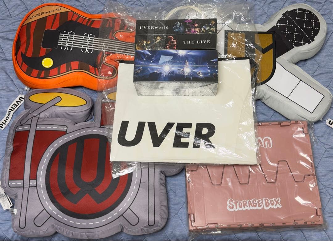 UVERworld 折り畳み式コンテナ ピンク バッグ クッション ティッシュ