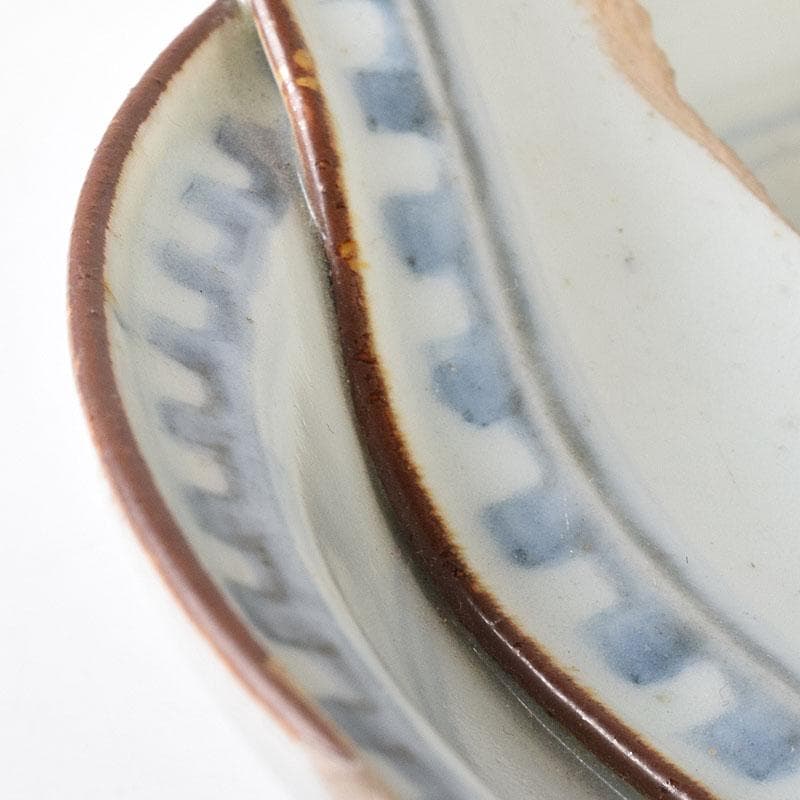 hn　初期伊万里　発掘陶片　参考品　染付山水文皿　M　R8319