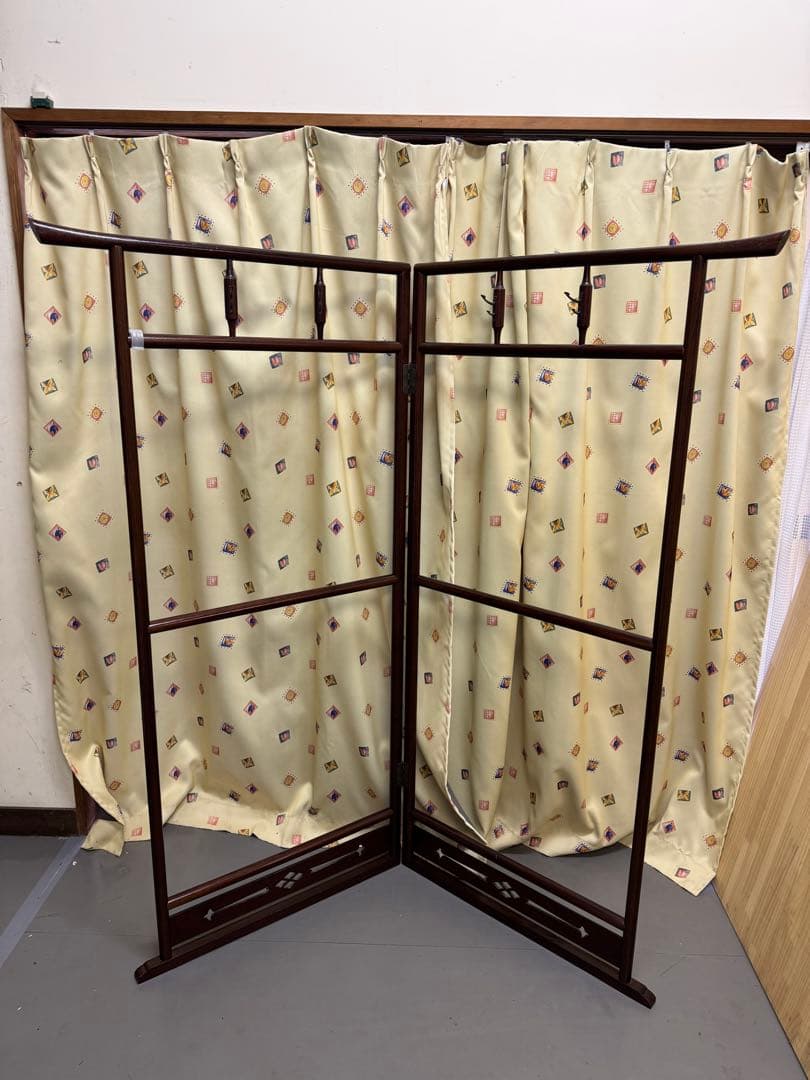 衣紋掛け 昭和レトロ 着物掛け　木製 衣桁　洋服掛け　折り畳み式　和