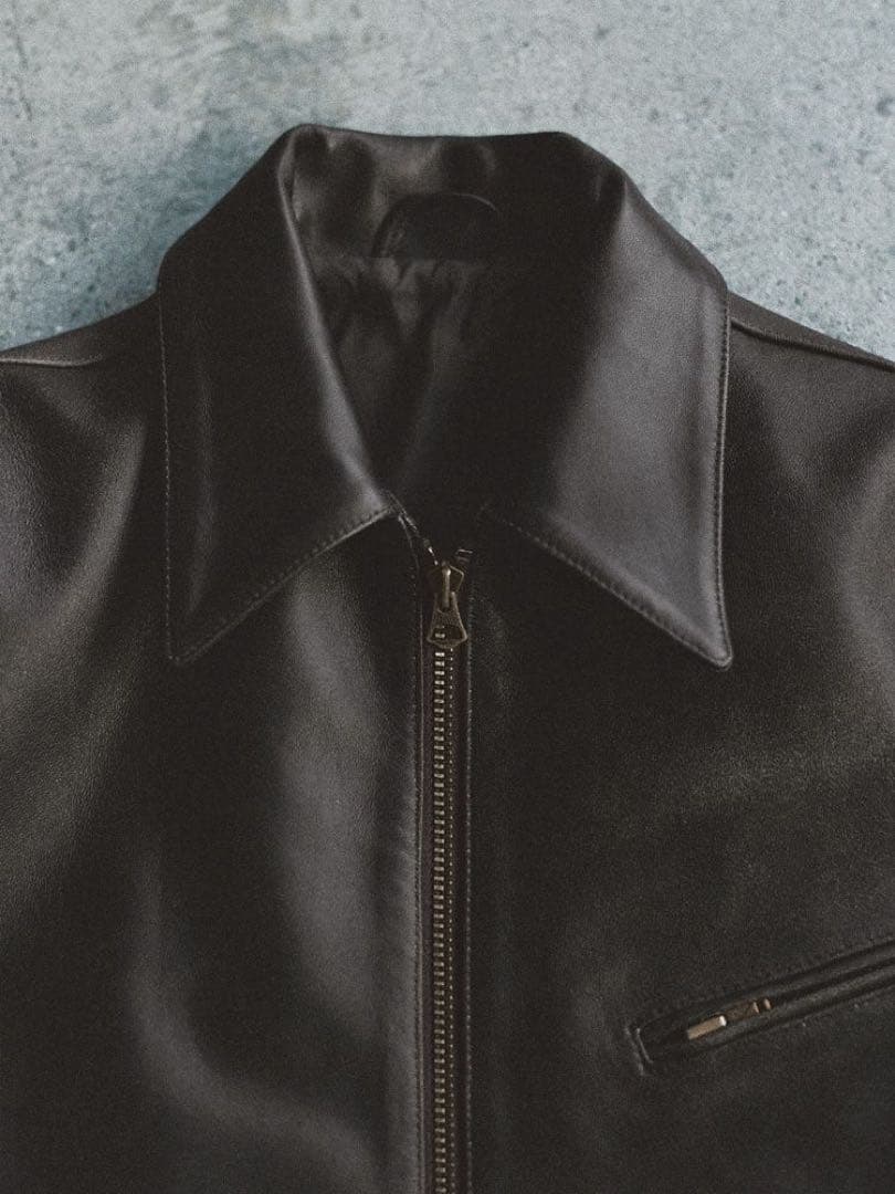 【新品未使用Sサイズ】VINTAGE WASHED LEATHER ZIP