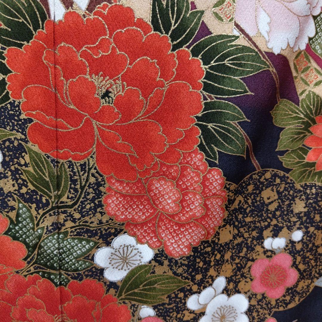 大特価SALE☆振袖フルセット(7点)・成人式・小柄な方向け・古典柄・金彩加工