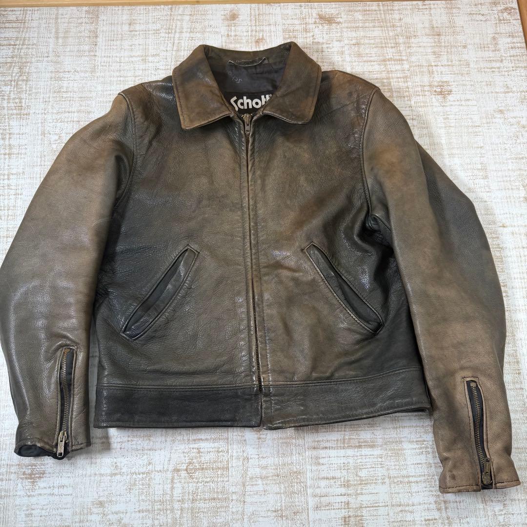 Schott ショットジャケット レザー ジップアップ Mサイズ
