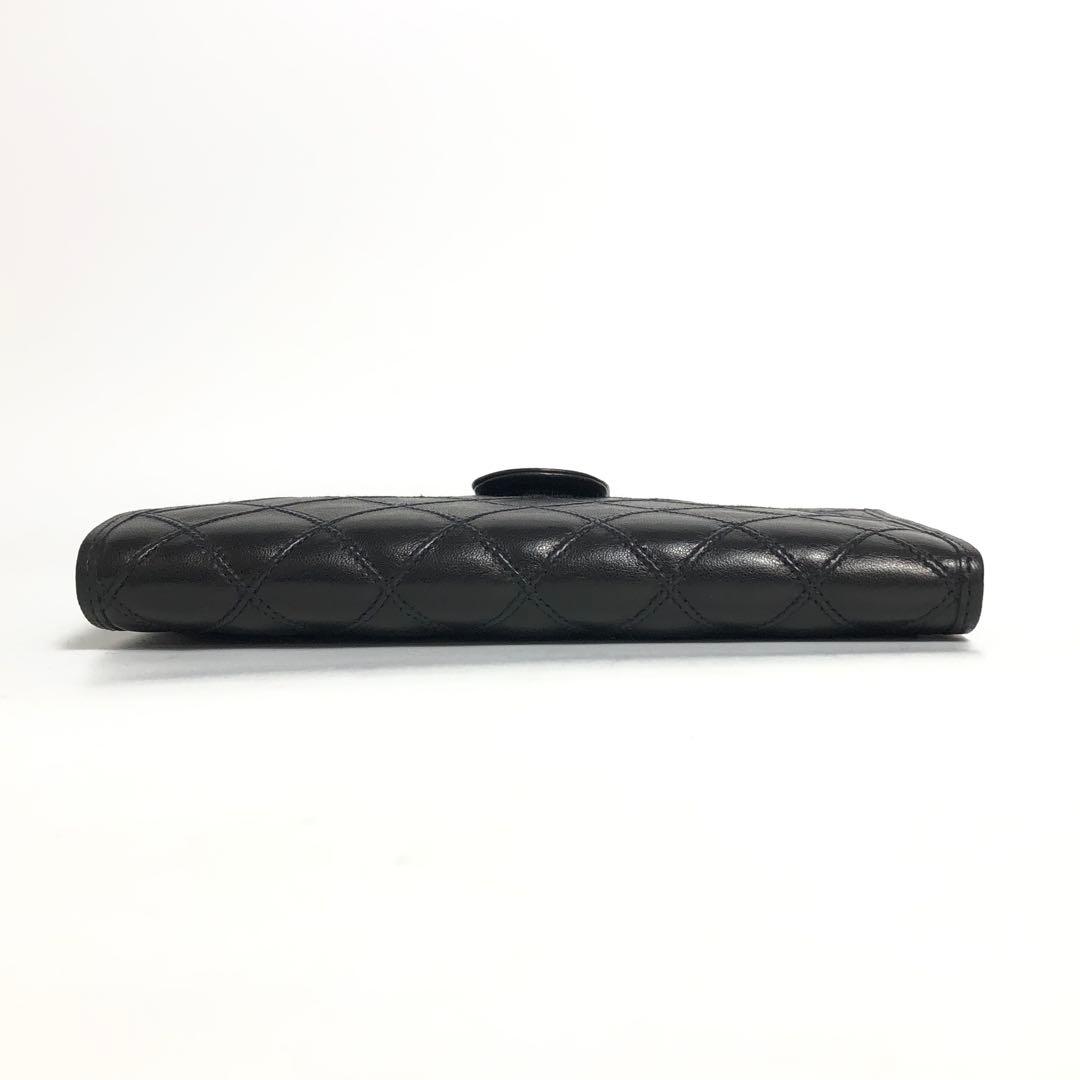 【美品】★8F139 シャネル ビコローレ 二つ折り財布 ココマーク ブラック