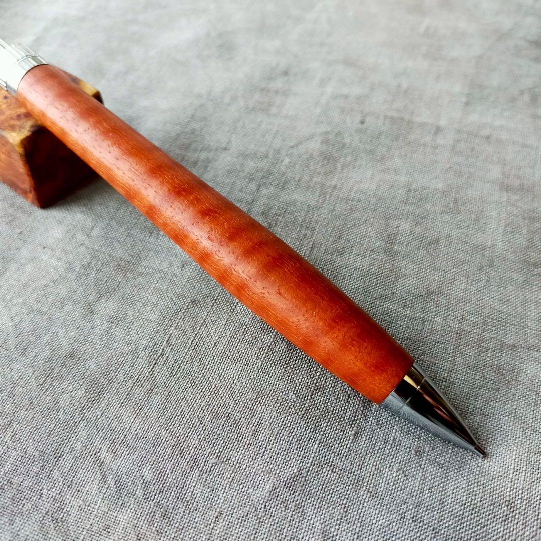 アマゾンジャラ　ハンドメイド　木軸シャープペン　0.5mm　天然木　シルバー