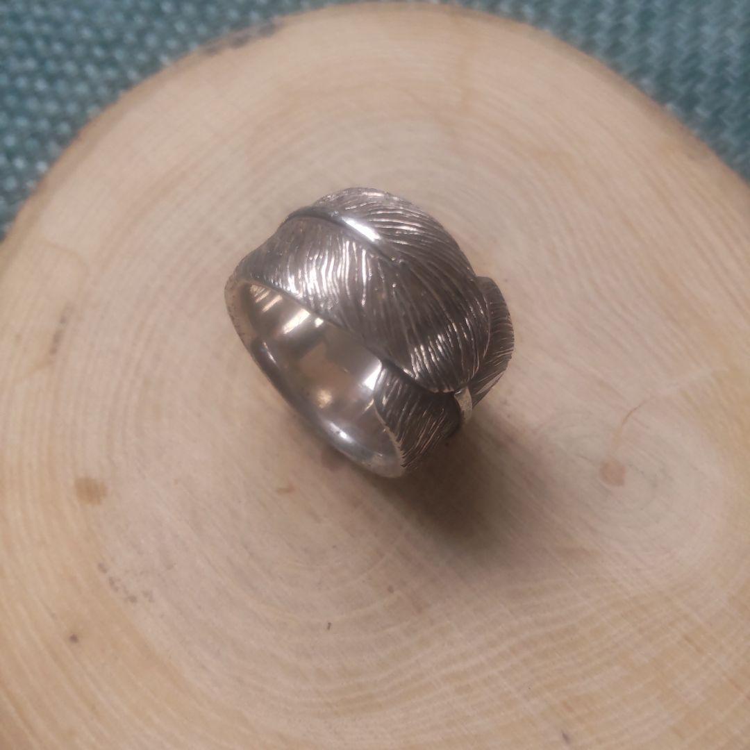 Navajo・VINTAGEフェザー彫りリング・希少