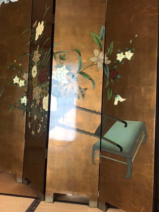 漆塗り絵　屏風
