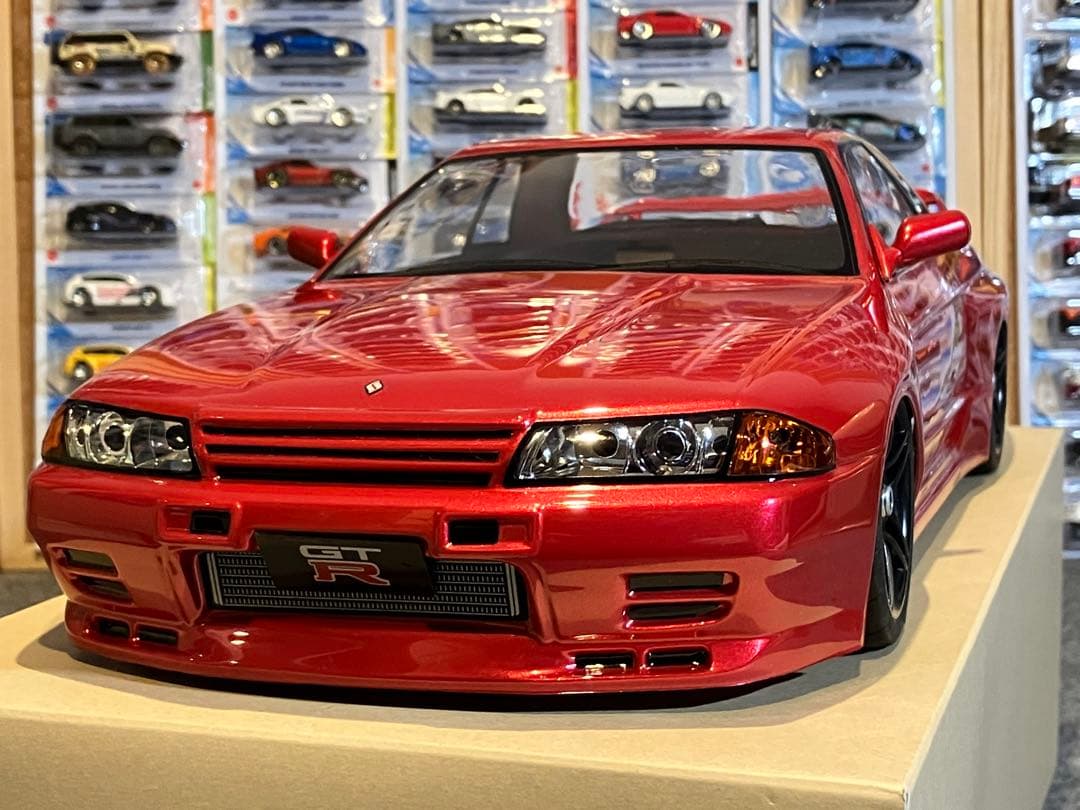 タミヤラジコン 日産スカイラインGT-R 塗装済 スペアボディ R32メタレッド