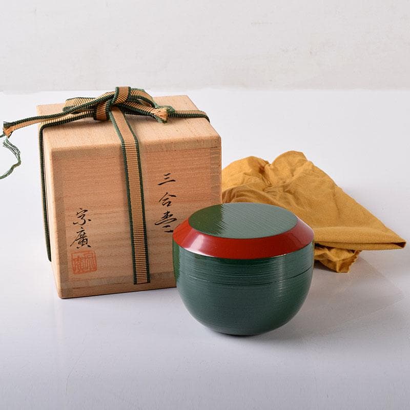 茶道具　山中塗　道場宗廣作　三合棗　共箱　V　7558