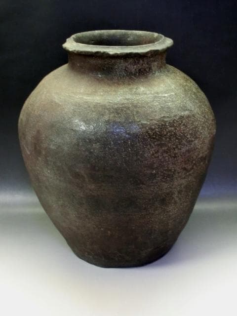 壷■古丹波焼き 大壷 甕 古い花瓶 大きい花生け 古美術 時代物■30.2cm