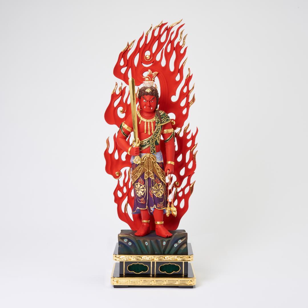 楠　立赤不動明王　70ｃｍ　濃彩切金 #072
