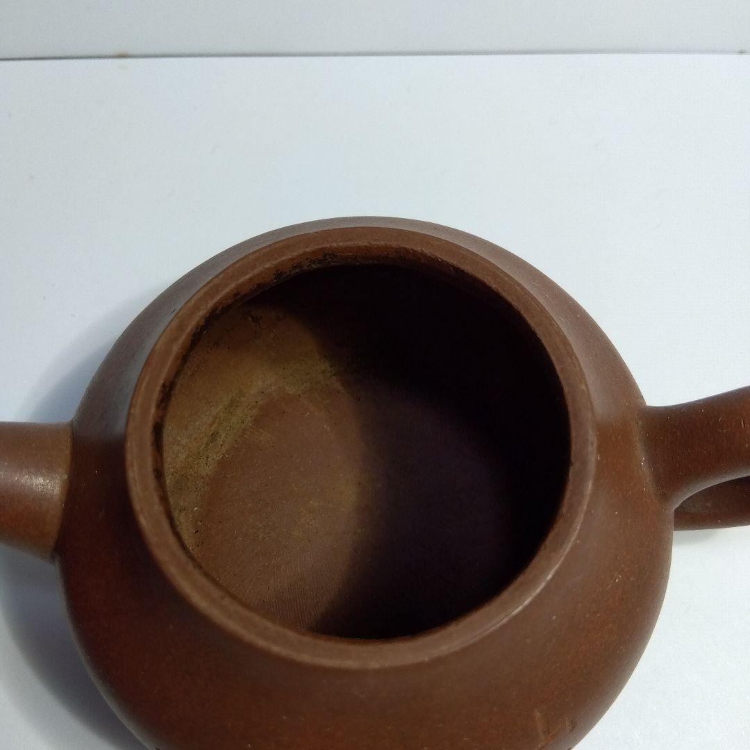 唐物　朱泥　急須 　煎茶器　漢詩　蓋の内側に3か所ホツ有り