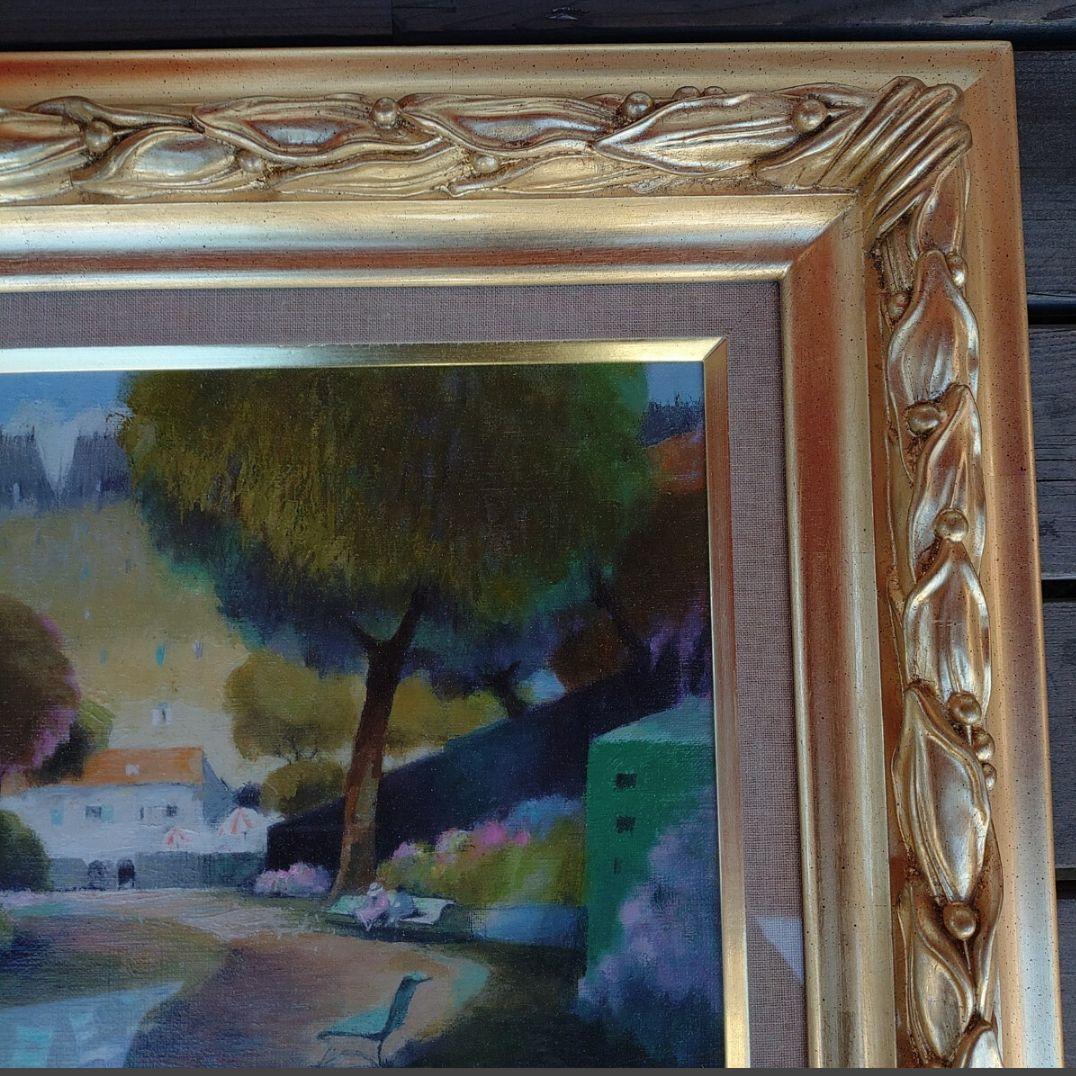 真作保証　尾崎幸雄　ダンフェルロシュロの小公園F4 額サイズ52×42.5cm