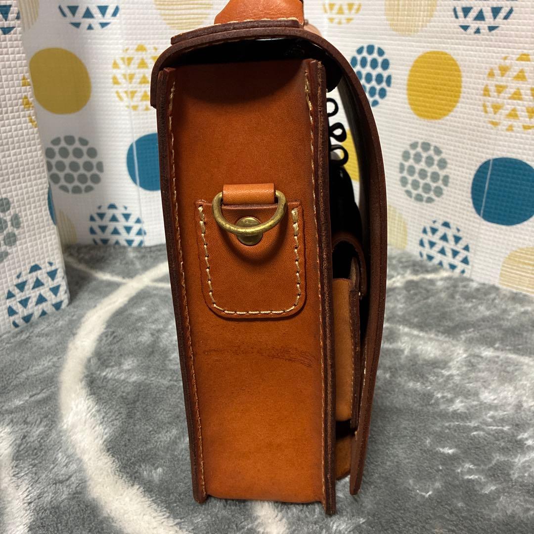 Herz 総かぶせ　横型　2way ビジネスバッグ　Lサイズ　革