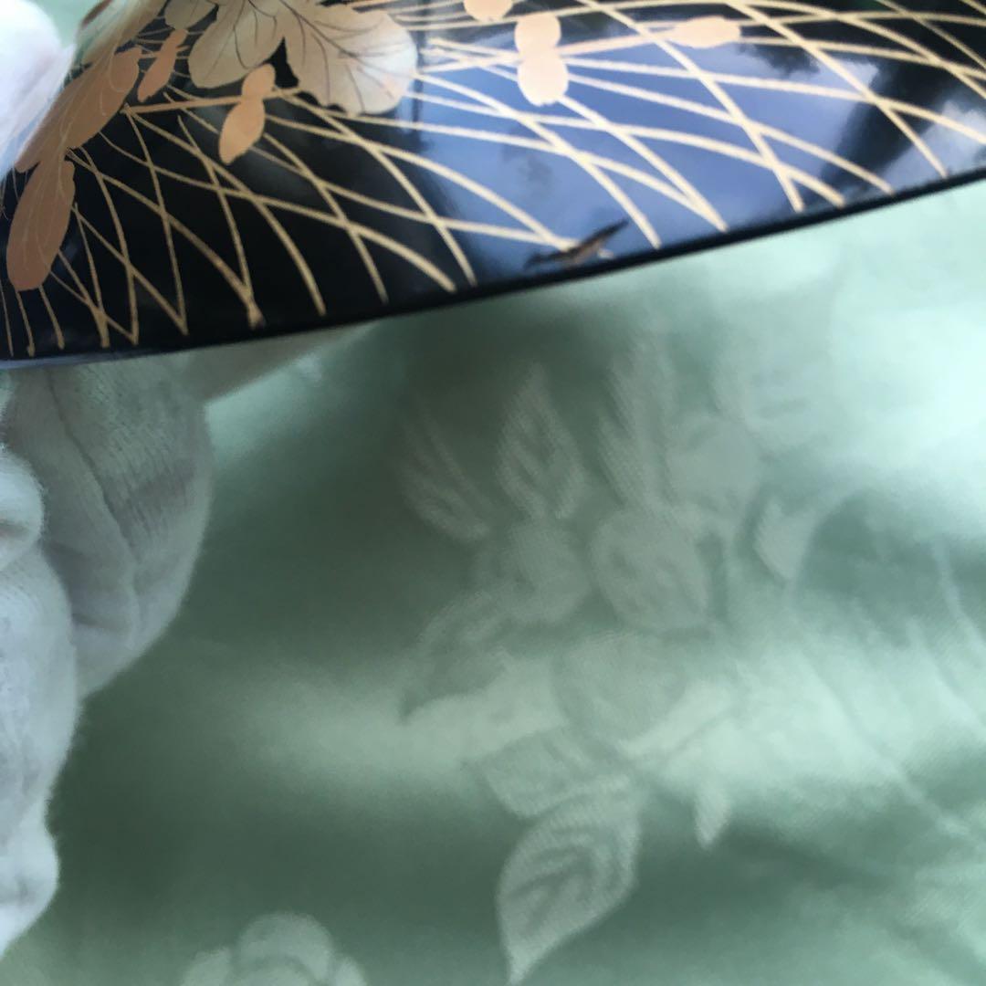 逸品　極上春の七草蒔絵　四方脚付膳　蓋付碗セット　C