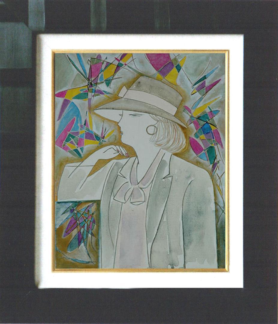 油絵 菅家令子 絵 絵画 インテリア 額付(黒) F4-071412 人物 女性