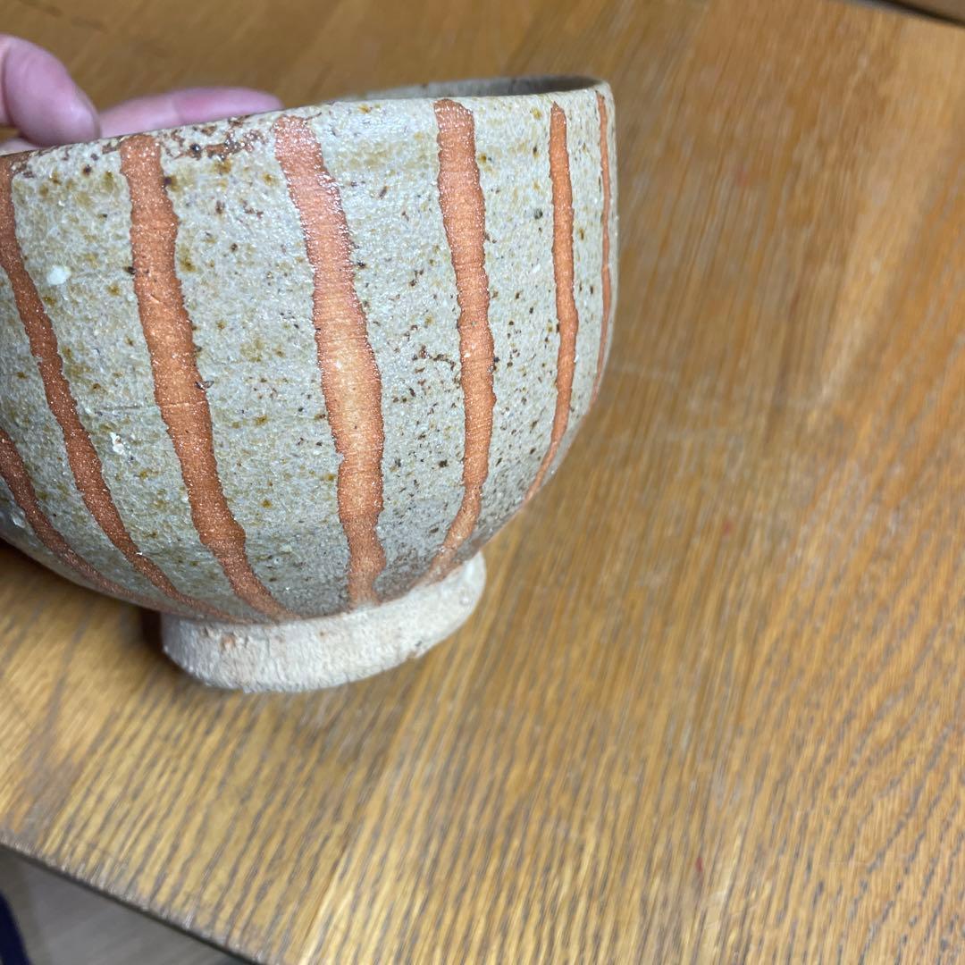 益子焼　ゲルトクナッパー　1976 線紋茶碗　共箱