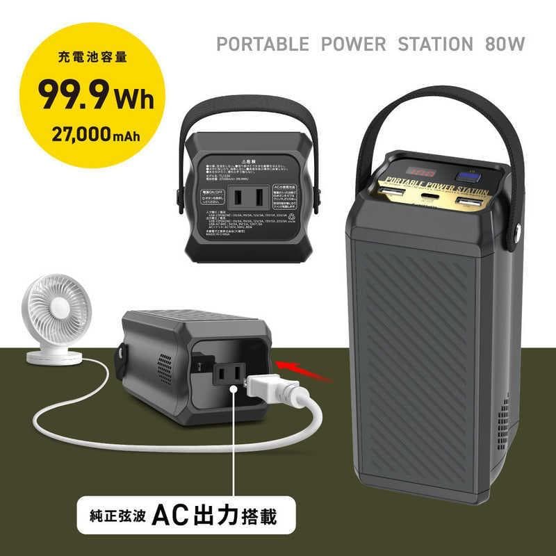 新品保証付 超小型ポータブル電源 80W ノートPC対応【TL153K】