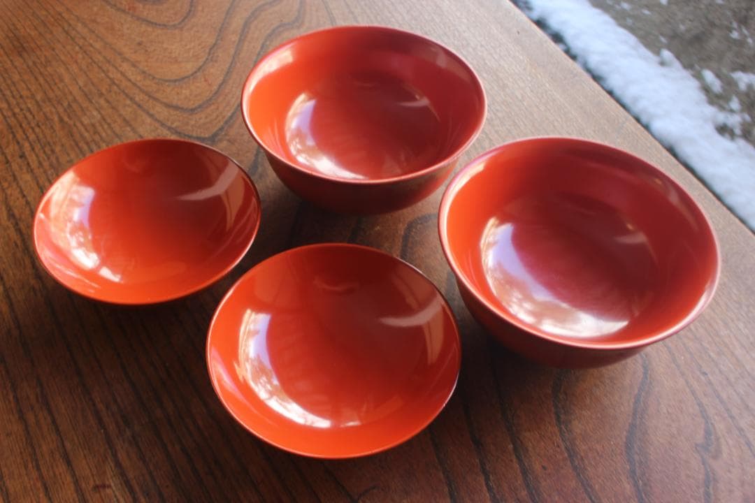 時代逸品！上質朱漆に極上信夫蒔絵の映えるお椀2点（検輪島塗懐石椀蒔絵椀