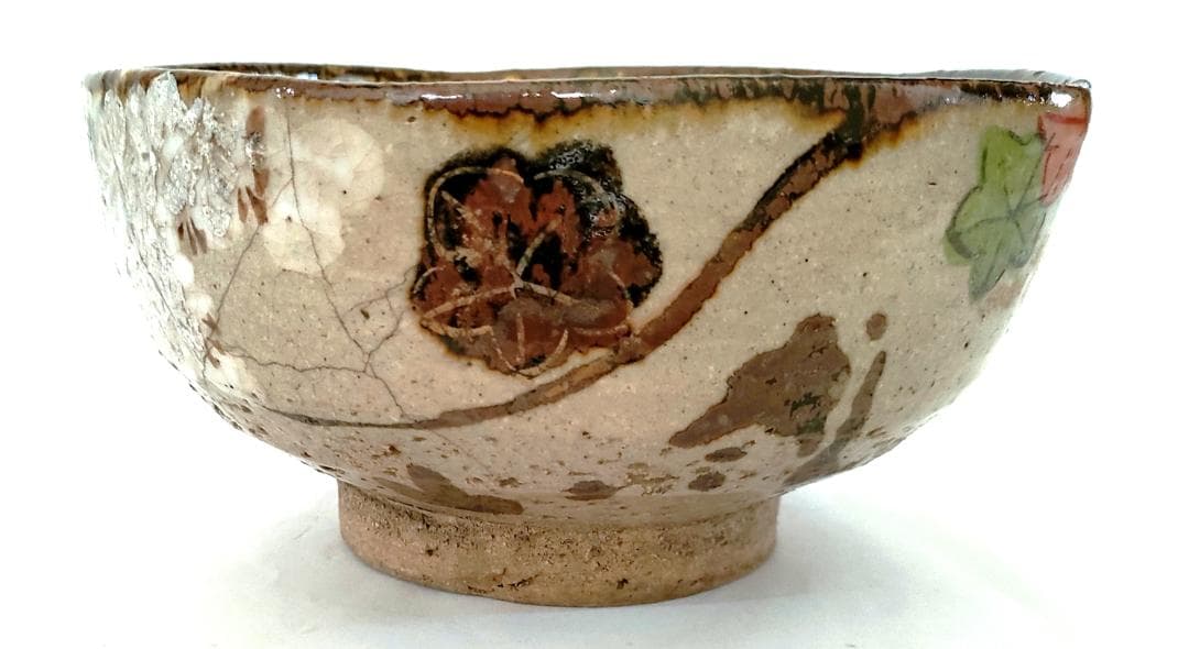 陶器 楓色絵図 五角形鉢 Ab-181