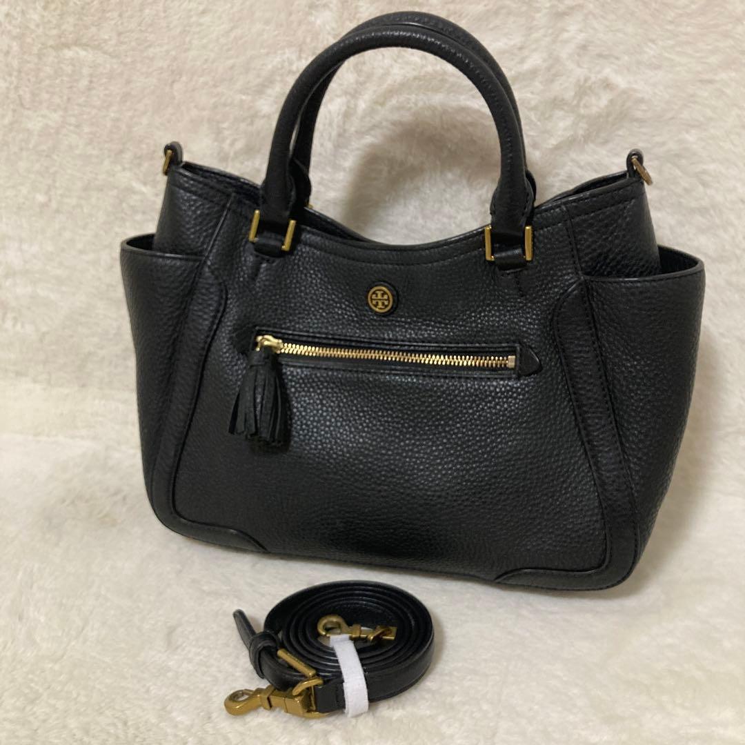 ■美品■2way トリーバーチ　ショルダーバッグ　黒　レザー　本革　タッセル