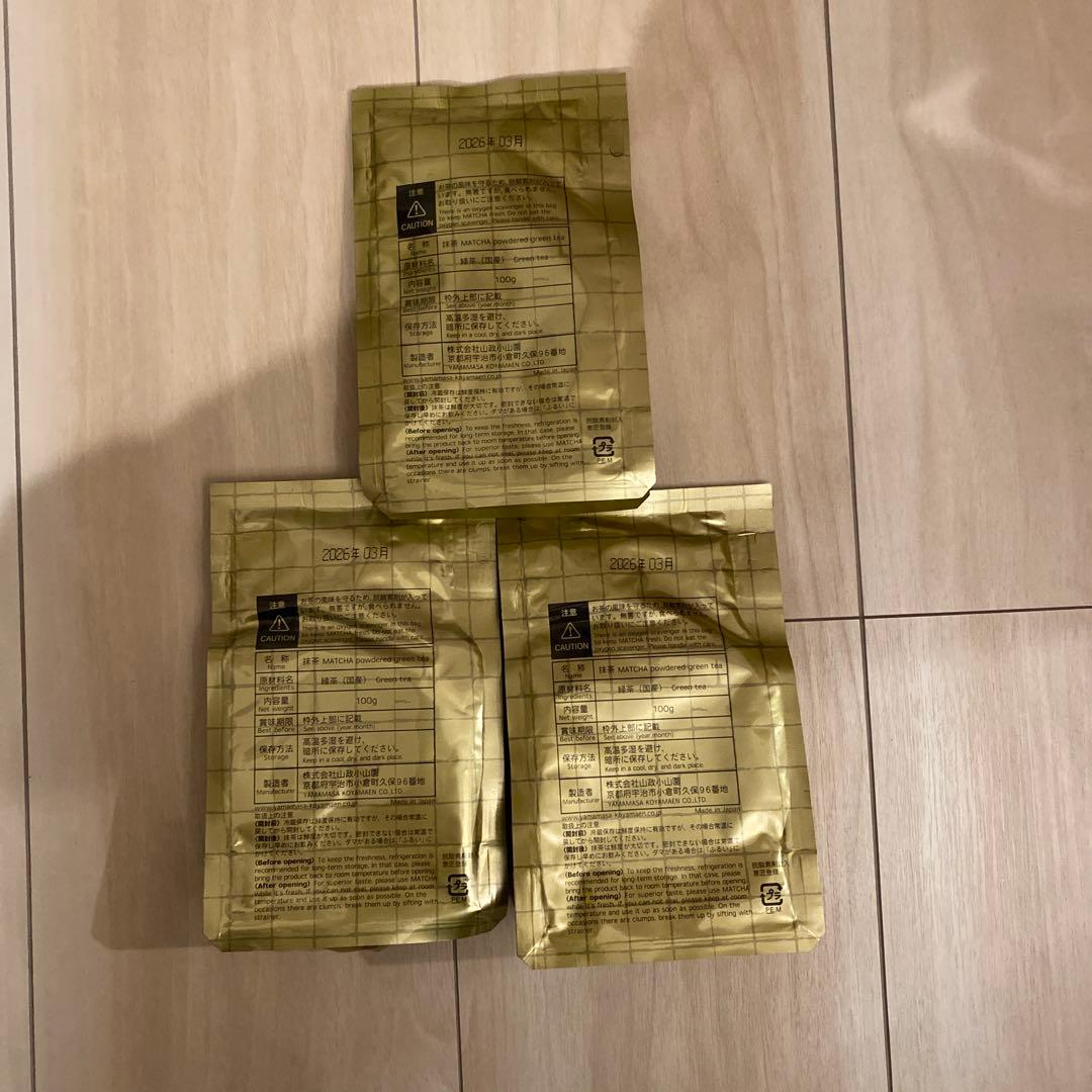 宇治 山政小山園 抹茶 松風 袋入 100g 3袋 小山園 ①