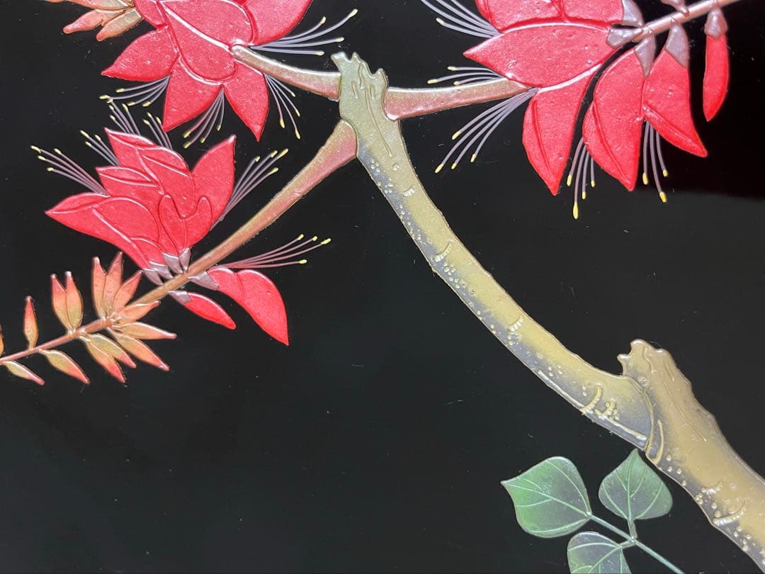 沖縄漆器　べんぼう 紅房 漆大皿