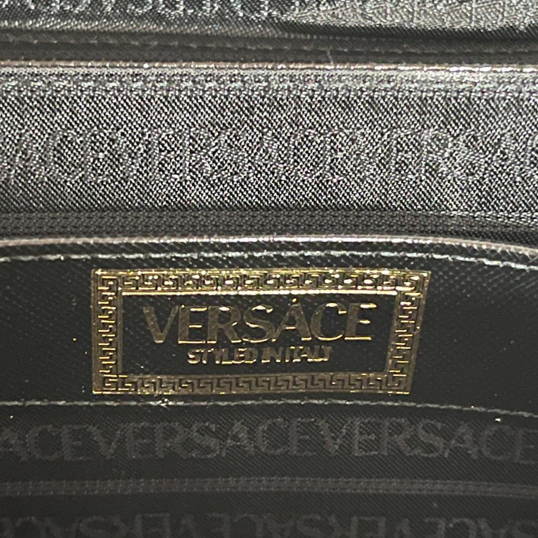 極美品 ヴェルサーチ サンバースト バニティバッグ ブラック ゴールド