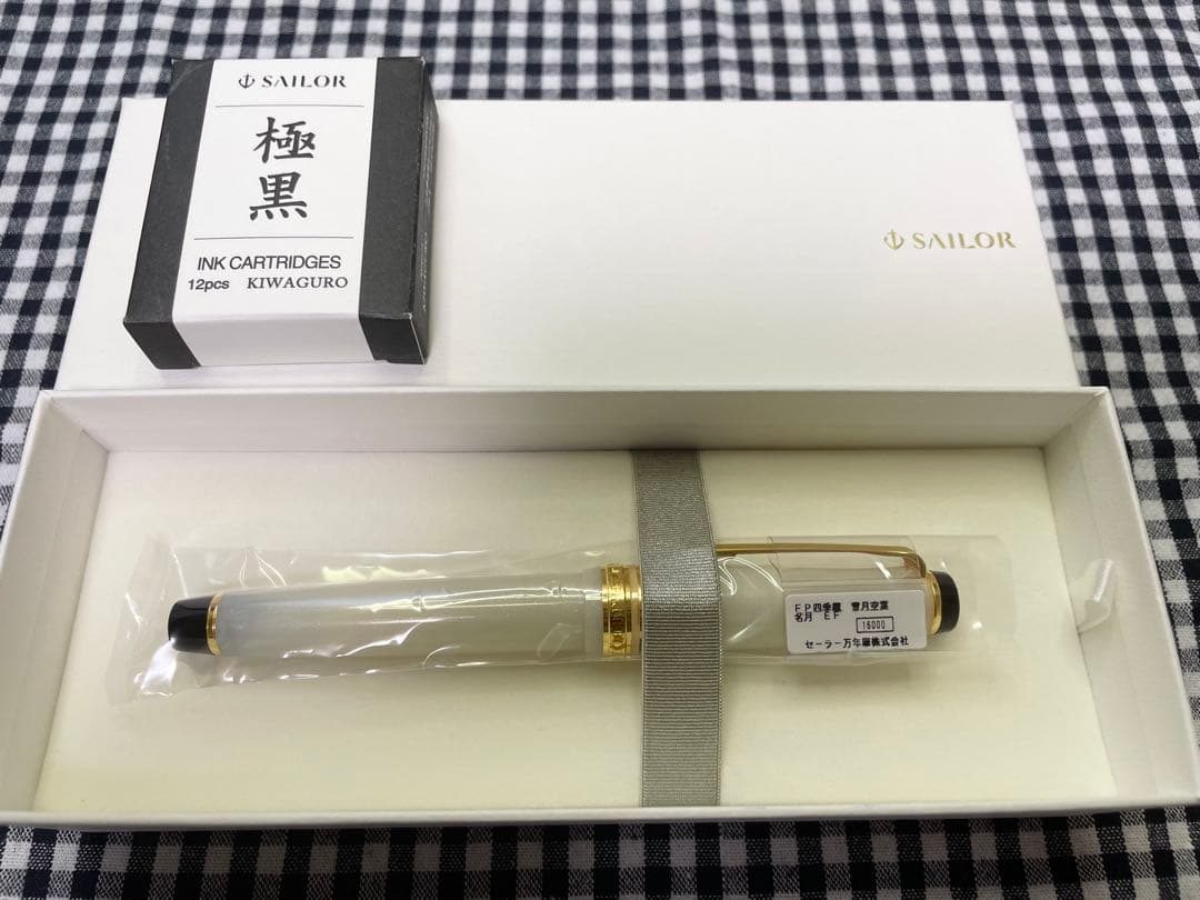 SAILOR 万年筆 四季織 雪月空葉 名月 ホワイトEF(極細)
