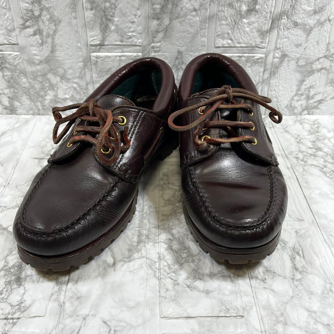 【美品】G.H BASS 3eye デッキシューズ　ダークブラウン　25㎝